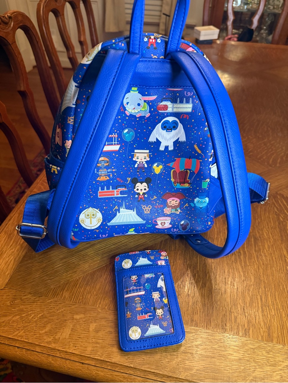 Disney Parks Loungefly Kids Blue Character Mini Backpack & wallet - Picture 3 of 6